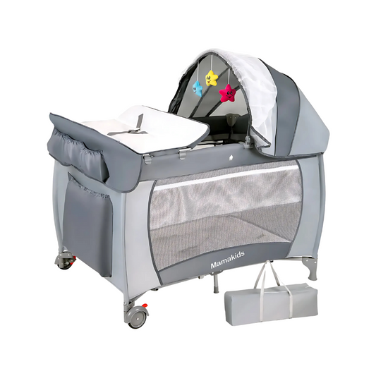 2 in 1 Baby Cot with Mattress and Toys