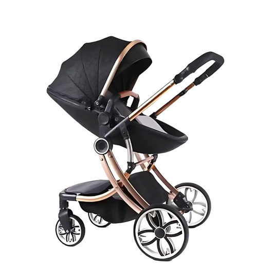 2 in 1 Luxury Leather Egg Shell Strollers Baby Pram