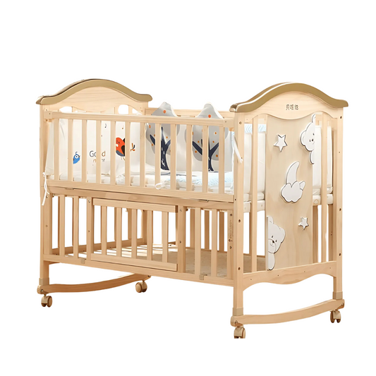 Adjustable Wooden Baby Crib